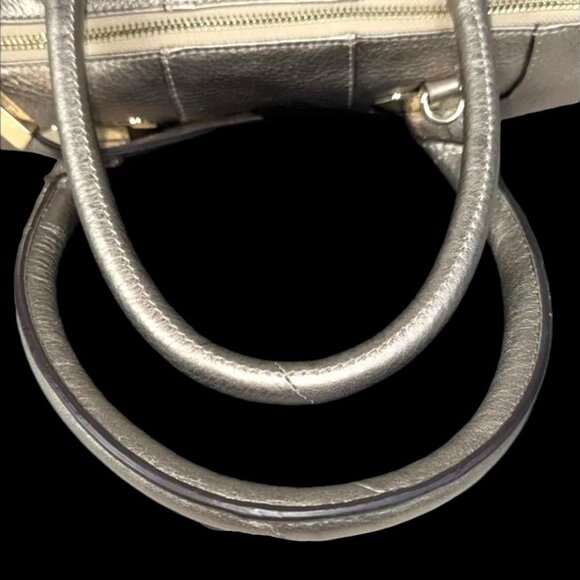 B. Makowsky Pebbled Leather Bronze Shoulder Bag - Picture 6 of 14